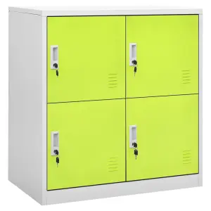 Berkfield Locker Cabinet Light Grey and Green 90x45x92.5 cm Steel