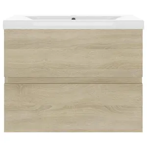 Berkfield Sink Cabinet with Built-in Basin Sonoma Oak Engineered Wood