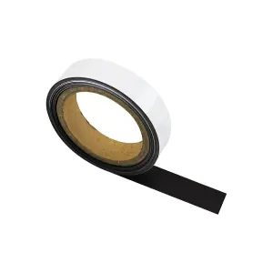 MagFlex Lite Flexible Gloss White Magnetic Gridding Tape for Whiteboards, Noticeboards or Filing Cabinets - 25mm Wide - 5m Length