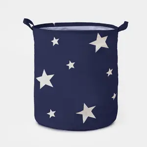 Star Print Laundry Bag Basket Clothes Organiser Handles Space Saver