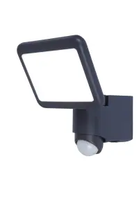 GoodHome Delson 6632902377 Grey Mains-powered White Outdoor LED PIR Floodlight 1300lm