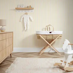 Classic Stripe Wallpaper In Lemon Yellow