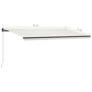 Berkfield Manual Retractable Awning 600x300 cm Cream