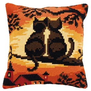 CUSHION CATS - Cross Stitch Kit: Cushion: Sunset Cats - Vervaco