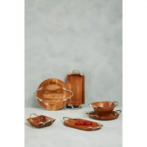 Interiors by Premier Vine Acacia Wood Square Dish