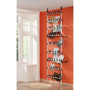 Berkfield Telescopic Shoe Rack with Rods Aluminium