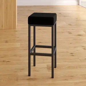 Cordish Upholstered Counter Stool with Metal Frame Black