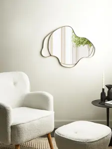 Beliani Modern Wall Mirror MELUN Metal Gold