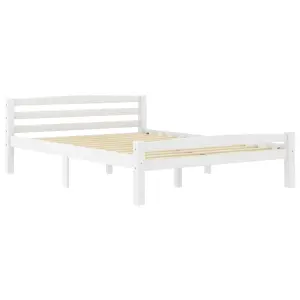 Berkfield Bed Frame White Solid Pinewood 140x200 cm