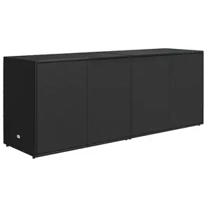 Berkfield Garden Storage Cabinet Black 198x55.5x80 cm Poly Rattan