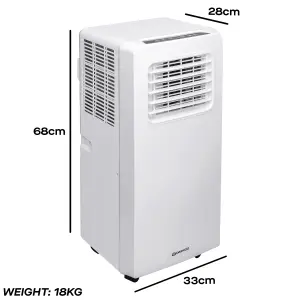 Daewoo 2-in-1  Winter Laundry Large  Dehumidifier & Summer 7000 BTU Air Conditioner with Remote Control White