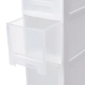 105cm H Plastic 4-Tier Slim Cabinet Storage Drawer Organizer Cart