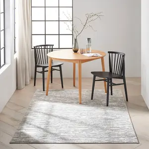 Grey Beige Abstract Modern Jute Backing Rug for Living Room Bedroom and Dining Room-244cm X 305cm