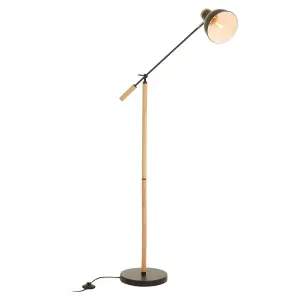 Interiors by Premier Matte Black Floor Lamp, Easy to Assemble Bedside Table Light, Eco-friendly Lamp for Table, Living Room