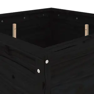 Berkfield Garden Planter Black 82.5x82.5x78 cm Solid Wood Pine