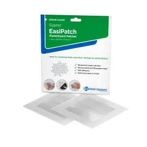 Gyproc Aluminium & fibreglass Self-adhesive Plasterboard Repair patch Pack of 2 (W)150mm