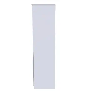 Poole Triple Wardrobe with 2 Drawers in White Gloss (Ready Assembled)