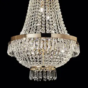 Luminosa Caesar  6 Light Crystal Chandelier Gold Finish, G9