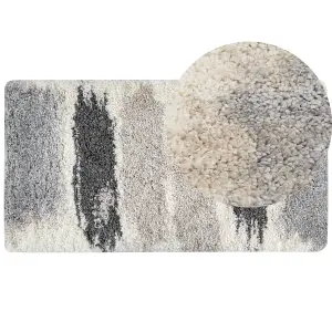 Shaggy Area Rug 80 x 150 cm White and Grey MARTUNI