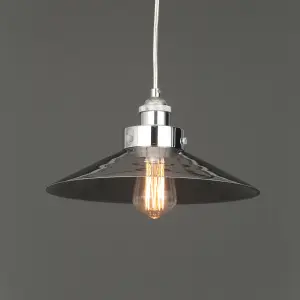 Inlight Penny Pendant Glass & metal Antique brass effect Ceiling light