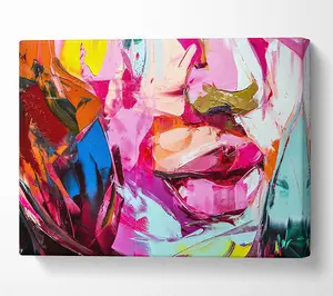 The Lips Of Colour Canvas Print Wall Art - Medium 20 x 32 Inches