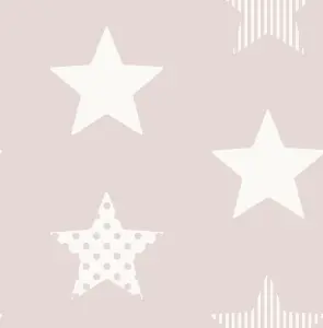 Superfresco Easy Pink Stars Smooth Wallpaper Sample