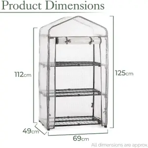 Greenhouse Cover Replacement 3 Tier Reinforced PE Heavy Duty H125cm Christow