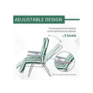 2 Piece Green Folding Sun Loungers Set / Stylish Comfort for Outdoor Relaxation