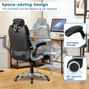 Costway Executive Massage Office Chair Height Adjustable Kneading Massage Rolling Chair