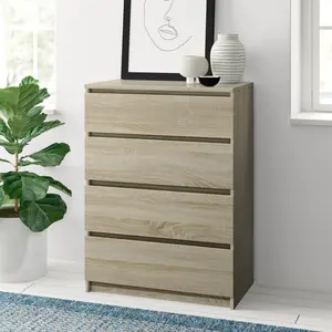 Tonya 4 Drawer 70Cm W Chest Of Drawers Sonoma Oak