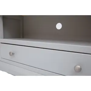 Loreo Light Grey 1 Drawer TV Cabinet Chrome Knob