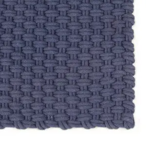 Rug Rectangular Navy Blue 120x180 cm Cotton