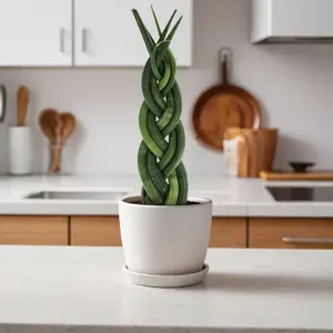 House Plant - Snake Plant - Braided - 9 cm Pot size - 20-30 cm Tall - Sansevieria Trifasciata - Indoor Plant