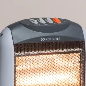 Oscillating Halogen Heater In Black, 1200W - Daewoo HEA1416