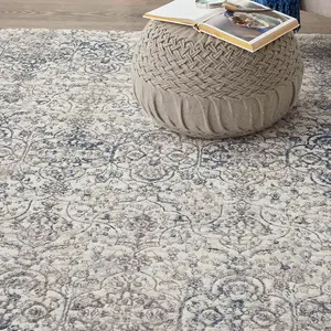 Beige Easy to Clean Floral Optical/(3D) Modern Rug for Living Room, Bedroom - 160cm X 221cm