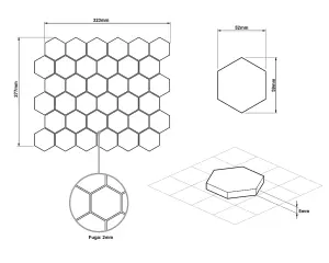 Mosaic sheet in ceramic on net 323mm x 277mm - Marble Honey