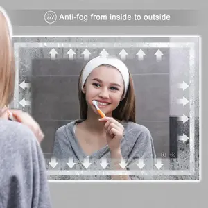 Wall Mounted LED Lighted Mirror, Dimmable Vanity Mirror - 60CM x 80CM