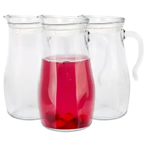 1.8L Misket Glass Water Jugs with Silicone Lid - Pack of 3 - By LAV