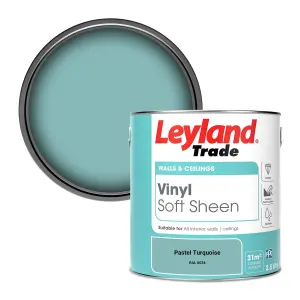 Leyland Trade Vinyl Soft Sheen Walls & Ceilings Emulsion Paint Pastel Turquoise (RAL 6034) - 2.5L