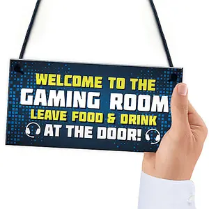 Gaming Sign Funny Gamer Gift Boys Bedroom Man Cave Sign Brother Son Gift