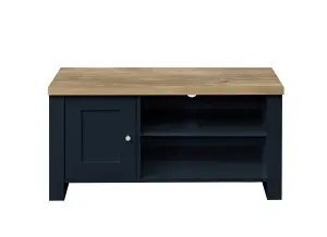 Birlea Highgate Small TV Unit Navy Blue & Oak