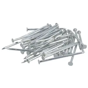 2mm x 60mm Round Headed Wire nails For Concrete Brick Wood 45pc Zinc Plated