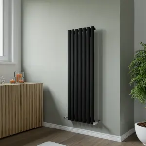 Agadon Neo Designer Radiator 1200 x 410 mm Textured Black - 2021 BTU - 10 Years Guarantee