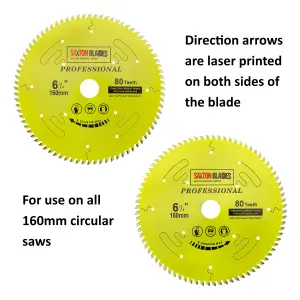 Saxton TCT16080TPRO Professional Range TCT Circular Blade 160mm x 80Teeth x 20mm Bore & 16mm Ring