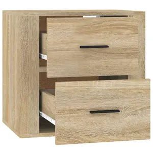 Berkfield Wall-mounted Bedside Cabinet Sonoma Oak 50x36x47 cm