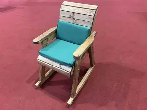 Chair Rocker with Cushions - W68 x D77 x H102 - Fully Assembled - Green