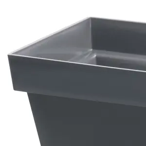 Verve Nurgul Dark grey Plastic Rectangular Trough (H)23.6cm (W)58.7cm