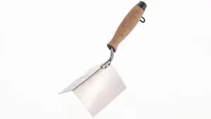 Toolty Corner Lining External Angled Trowel with Cork Handle 120x75mm Stainless Steel for Plastering Finishing DIY