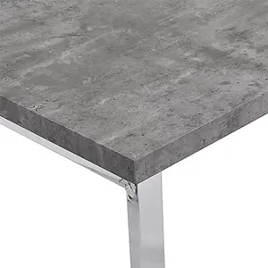 Sydney Wooden Laptop Desk In Concrete Effect With Chrome Frame