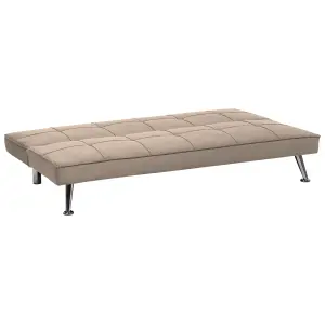 Beliani Retro Sofa Bed HASLE Sand Beige